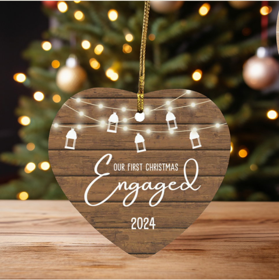 Celebrate Your Engagement with the 'Our First Christmas Engaged' Ornament