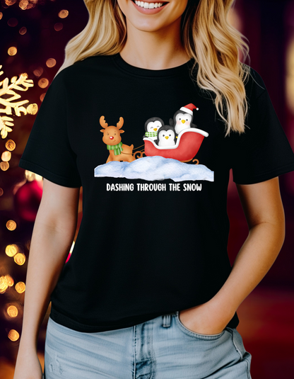 Dashing Through the Snow Holiday T-Shirt & Sweatshirt Collection – Festive Winter Apparel