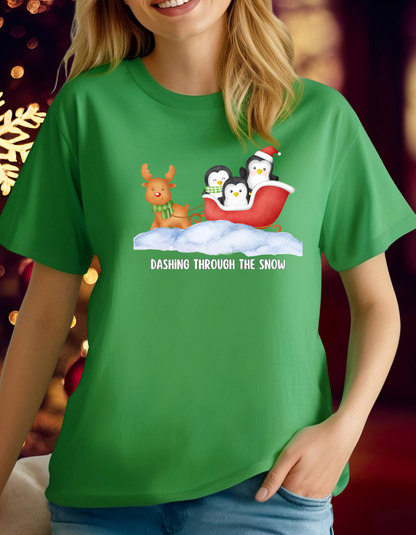 Dashing Through the Snow Holiday T-Shirt & Sweatshirt Collection – Festive Winter Apparel