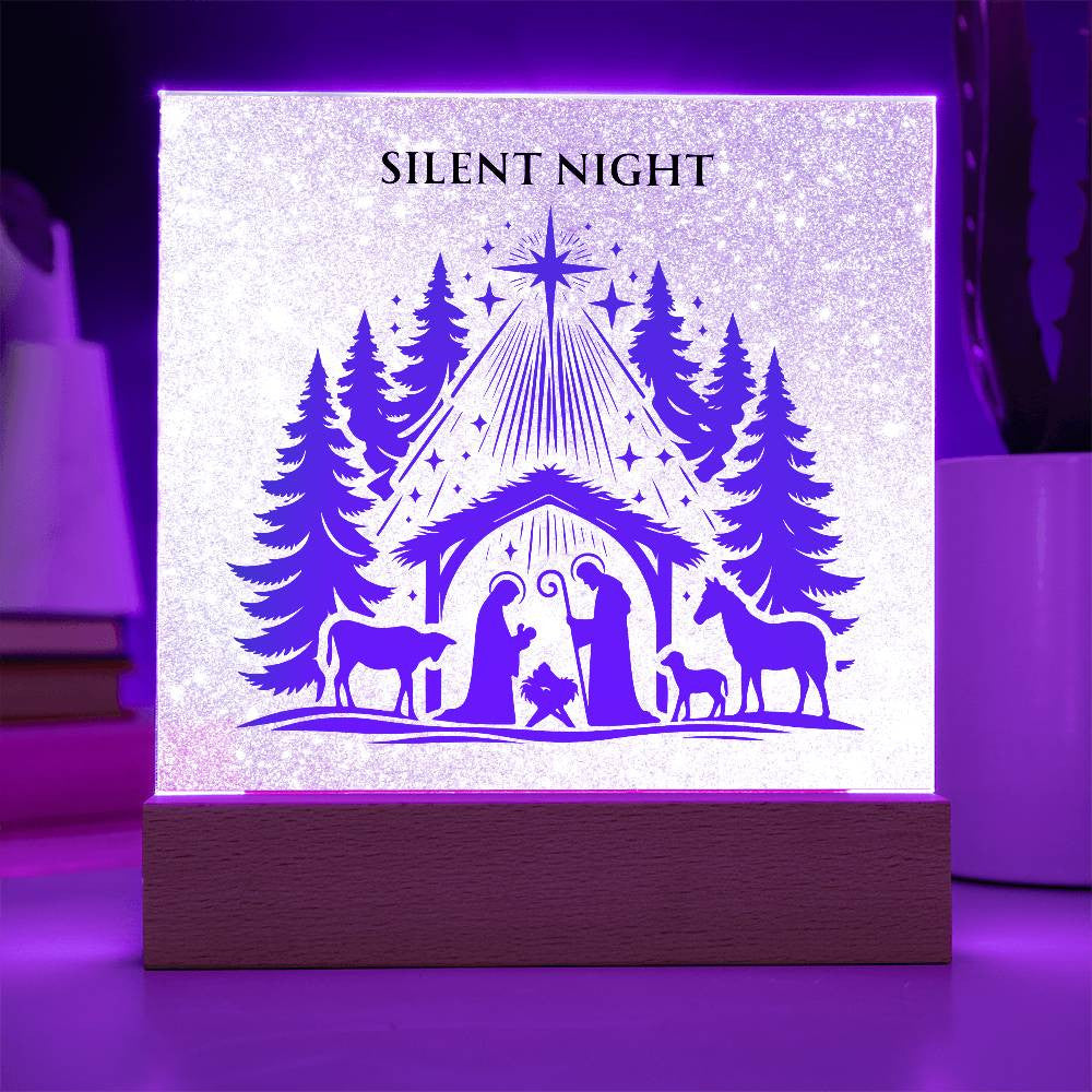 “Silent Night” Nativity Scene Acrylic – Celebrate the Birth of Christ with Meaningful Holiday Decor