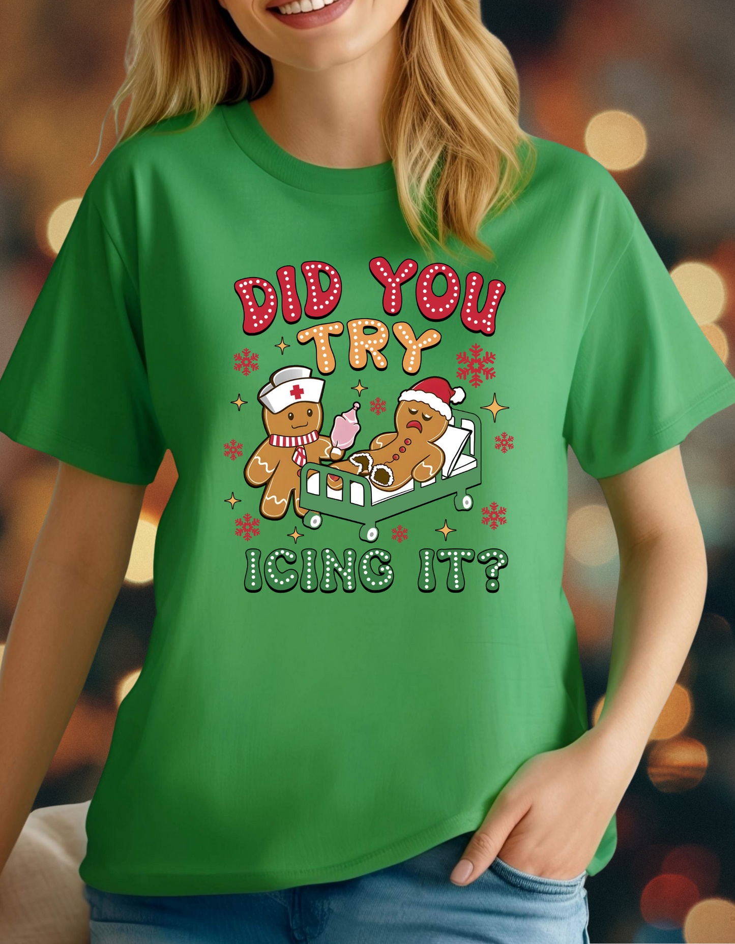 Nurse Christmas T-Shirt – Did You Try Icing That? Funny Holiday Gift