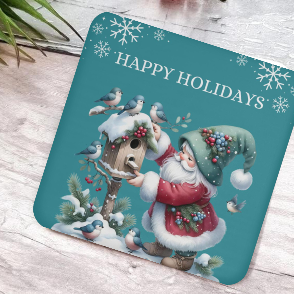 Charming Holiday Gnome Coaster – Ideal for Friends and Family Gifts