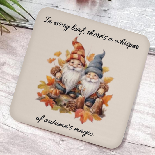 Gnome Lovers’ Delight: Whisper of Autumn Magic Drink Coaster