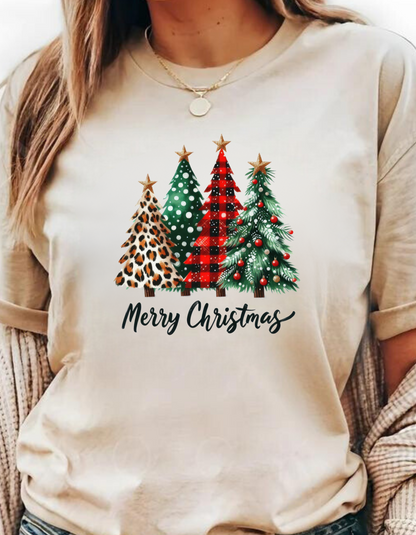 Merry Christmas Tree Collage T-Shirt & Sweatshirt – Holiday Cheer You Can Wear