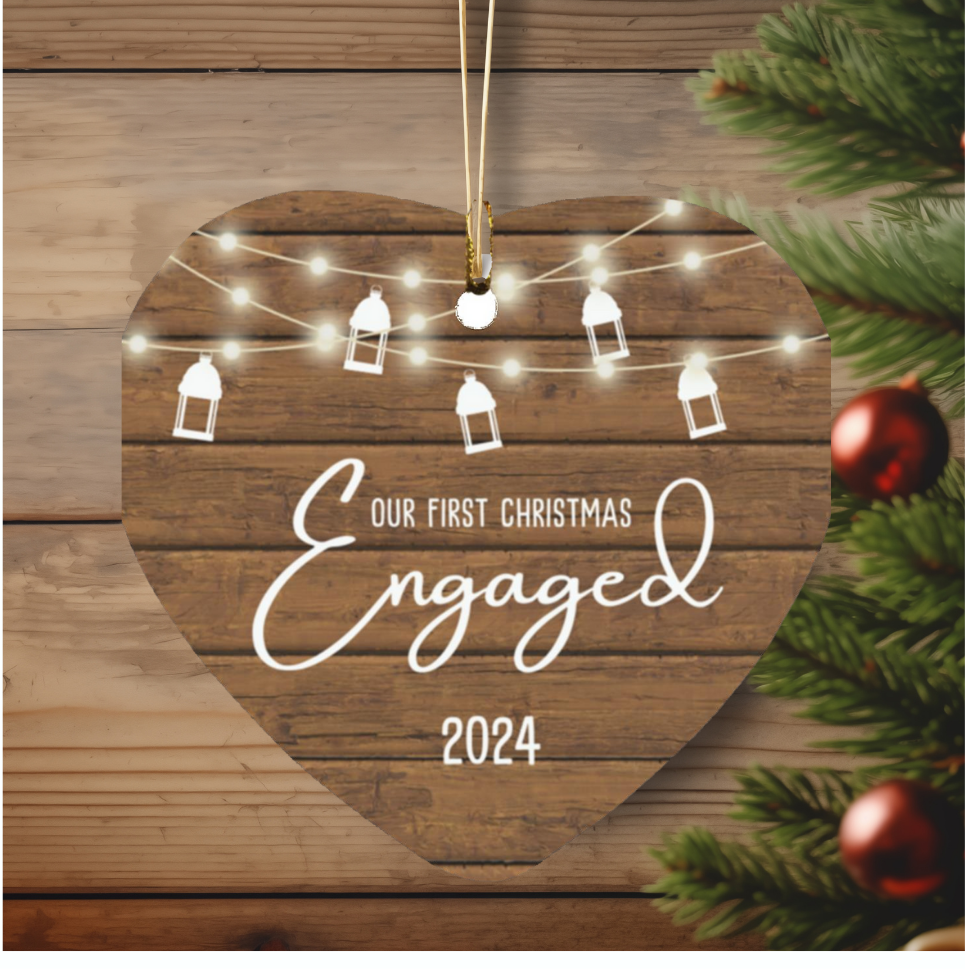 Celebrate Your Engagement with the 'Our First Christmas Engaged' Ornament