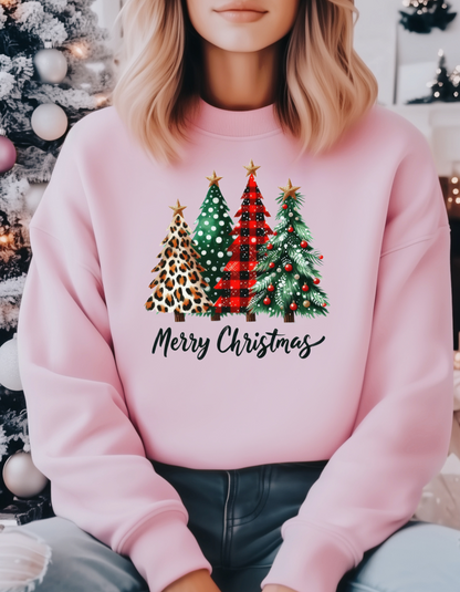 Merry Christmas Tree Collage T-Shirt & Sweatshirt – Holiday Cheer You Can Wear