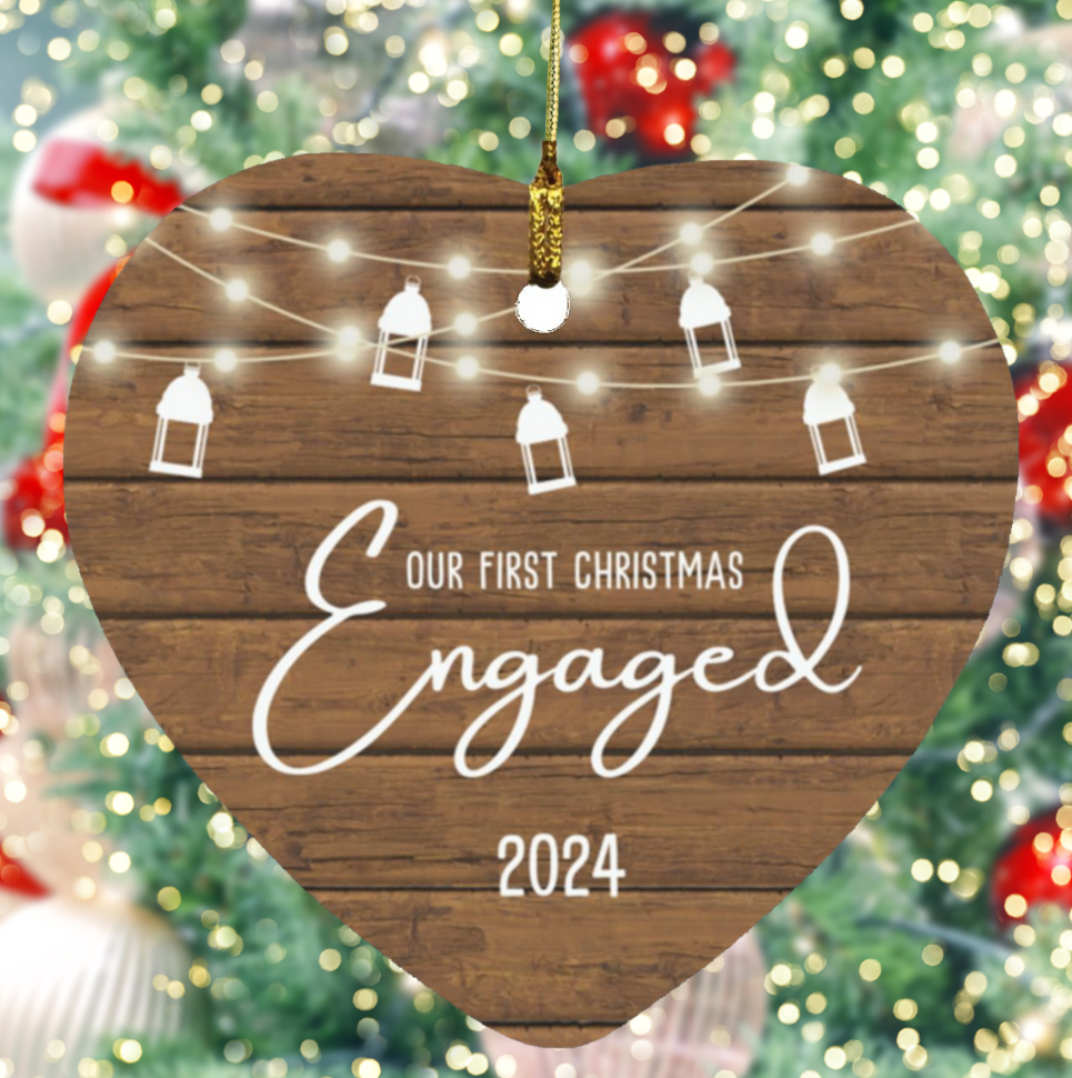 Celebrate Your Engagement with the 'Our First Christmas Engaged' Ornament