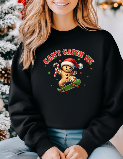 Can't Catch Me Gingerbread Man Tee & Sweatshirt - Cozy, Fun & Festive