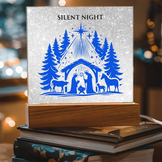 “Silent Night” Nativity Scene Acrylic – Celebrate the Birth of Christ with Meaningful Holiday Decor