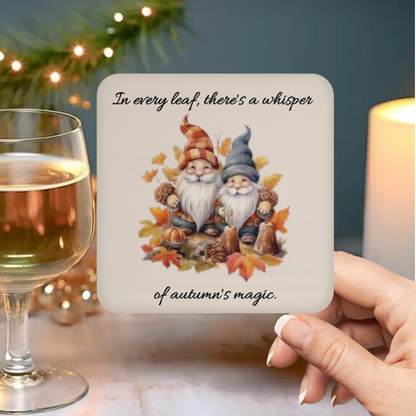 Gnome Lovers’ Delight: Whisper of Autumn Magic Drink Coaster