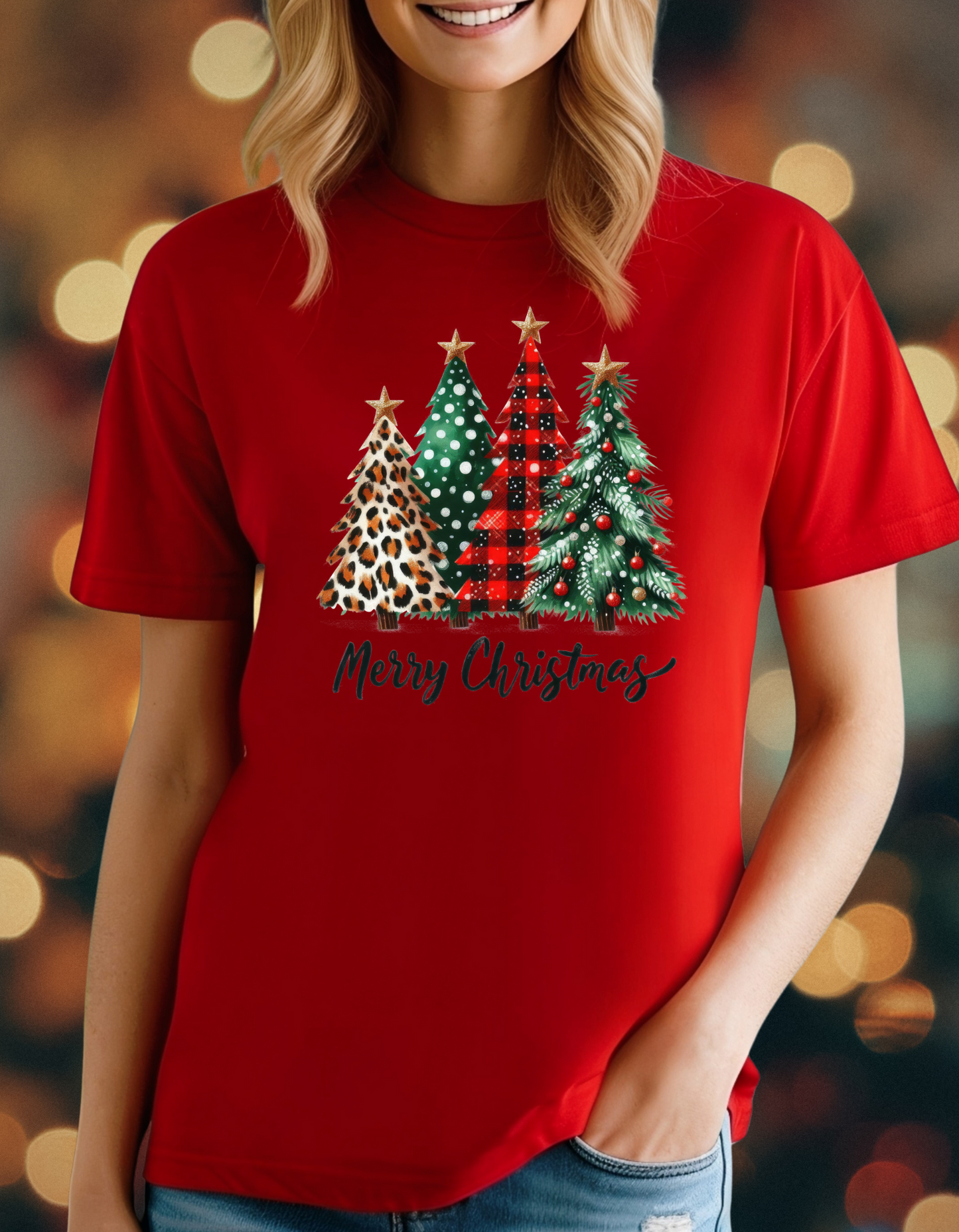 Merry Christmas Tree Collage T-Shirt & Sweatshirt – Holiday Cheer You Can Wear