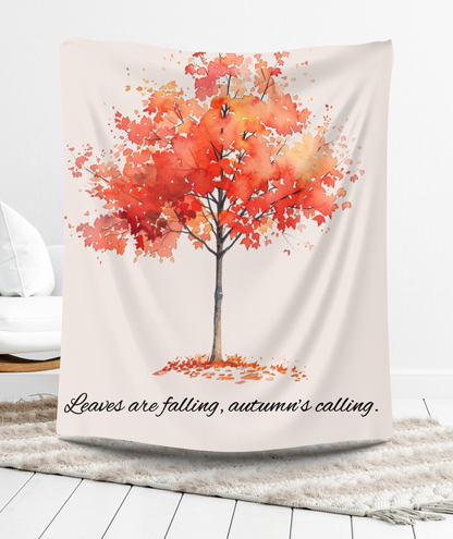 'Leaves are Falling, Autumn's Calling' Blanket/ Pillow - Perfect for Cozy Nights