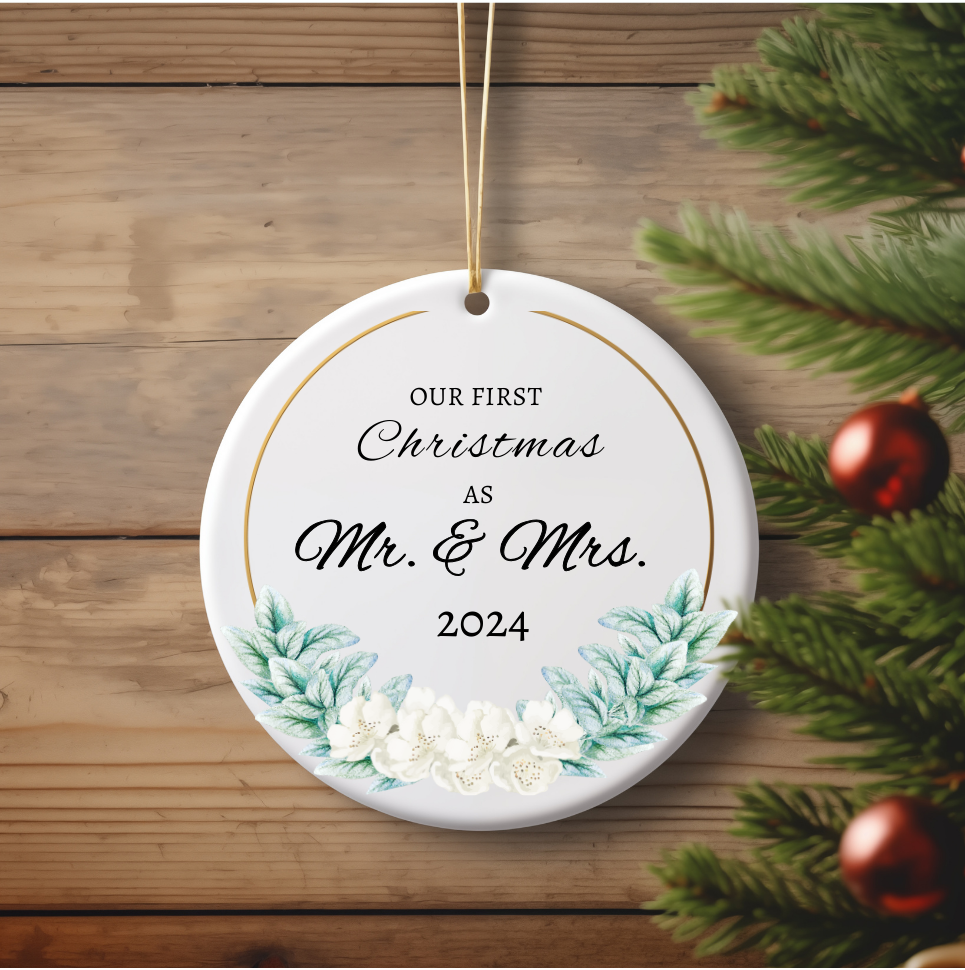 Romantic 1st Christmas Ornament - A Perfect Keepsake for Newlyweds and Holiday Gifting