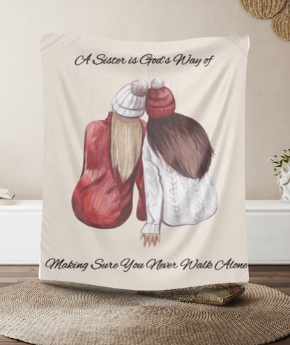 Never Walk Alone Blanket or Pillow  – Keepsake Gift for Sisters on Christmas or Birthdays