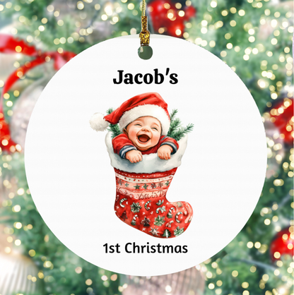 Baby’s 1st Christmas Stocking Ornament – A Personalized Keepsake for New Parents