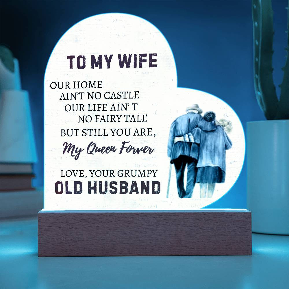 Personalized Acrylic Heart Night Lamp – Gift for Wife | "You Are Still  My Queen" Romantic Keepsake