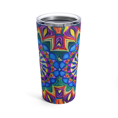 Vibrant Mandala Tumbler – Stay Hydrated in Style, Ideal for Yoga Enthusiasts