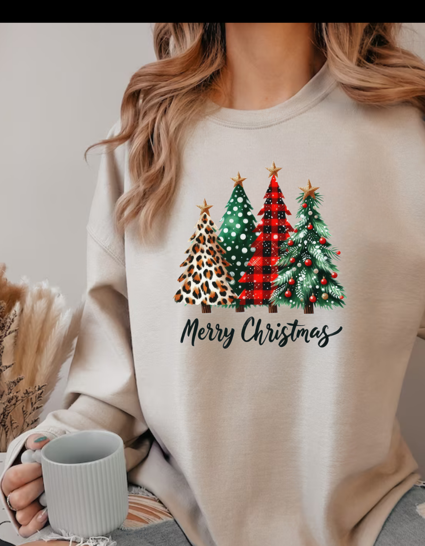 Merry Christmas Tree Collage T-Shirt & Sweatshirt – Holiday Cheer You Can Wear