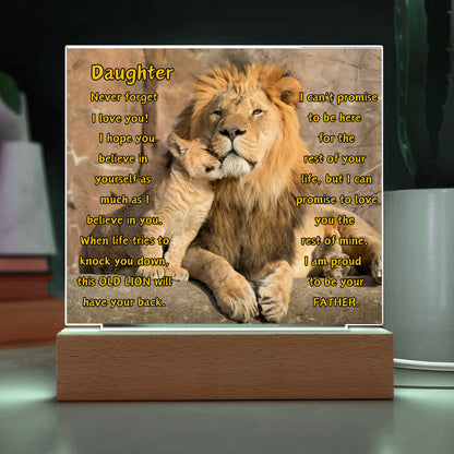 Acrylic Night Lamp – "This Old Lion" Gift for Daughter | Sentimental Dad-to-Daughter Keepsake