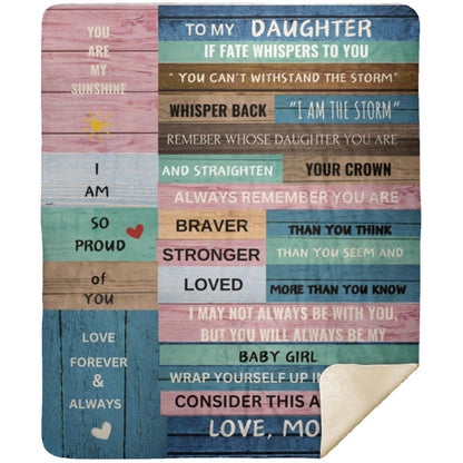 Sentimental  Gift for Daughter -You Are Braver, Stronger, Loved Blanket