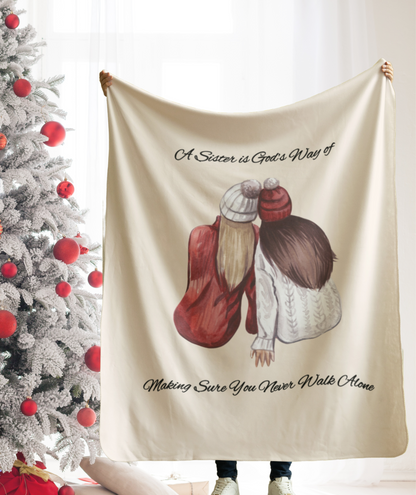 Never Walk Alone Blanket or Pillow  – Keepsake Gift for Sisters on Christmas or Birthdays