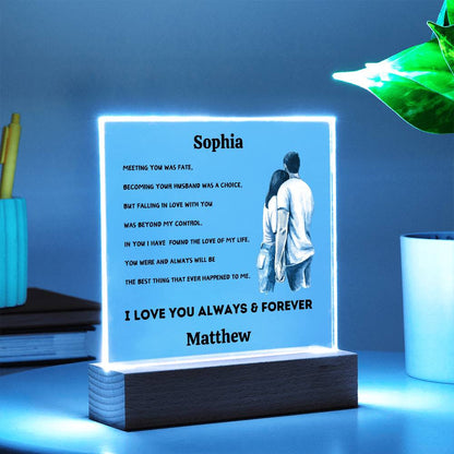 Personalized "In You I Have Found the Love of My Life"  Night Lamp – Romantic Gift for Soulmate