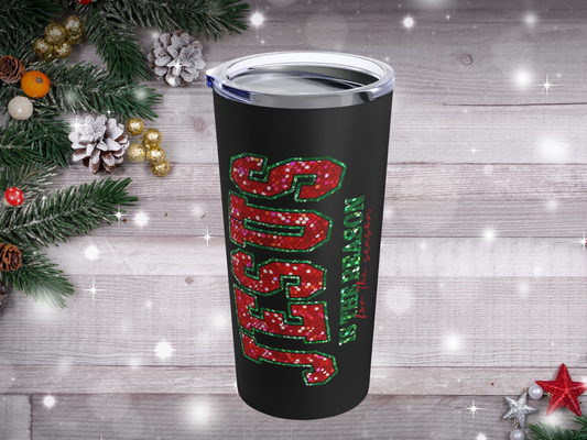 "Jesus is the Reason for the Season" Christmas Tumbler – Inspirational Holiday Travel Mug