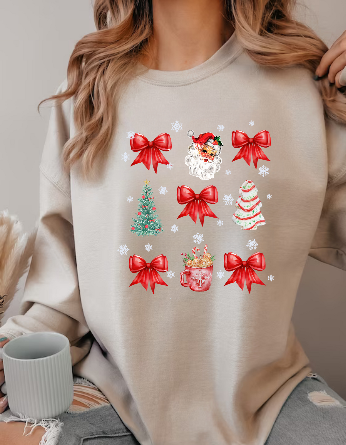 Cozy Christmas Coquette Sweatshirt/T-shirt – Perfect for Holiday Celebrations