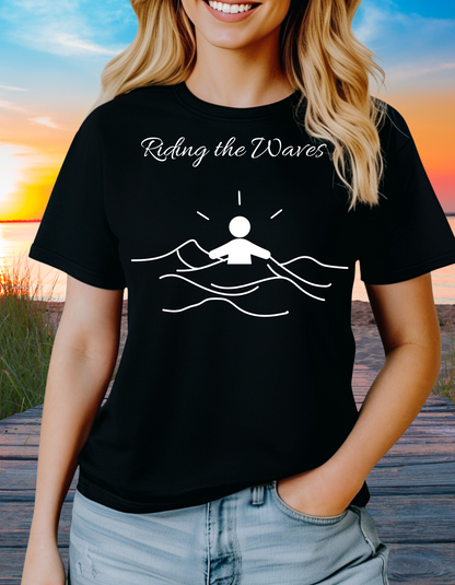 Riding the Waves Sleeve T-Shirt – Inspirational Shirt for Confidence & Resilience