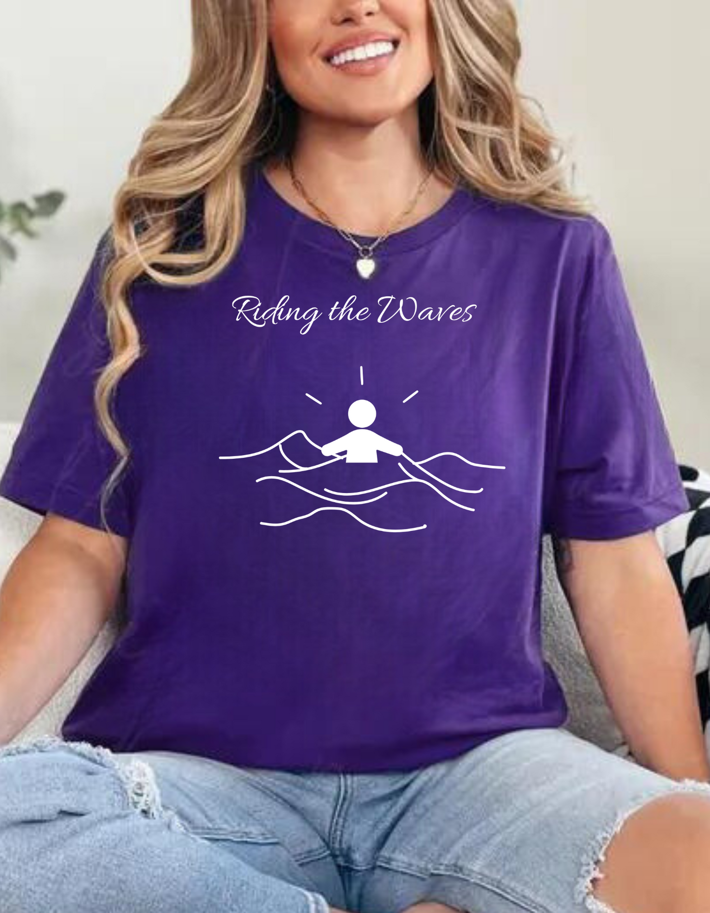 Riding the Waves Sleeve T-Shirt – Inspirational Shirt for Confidence & Resilience