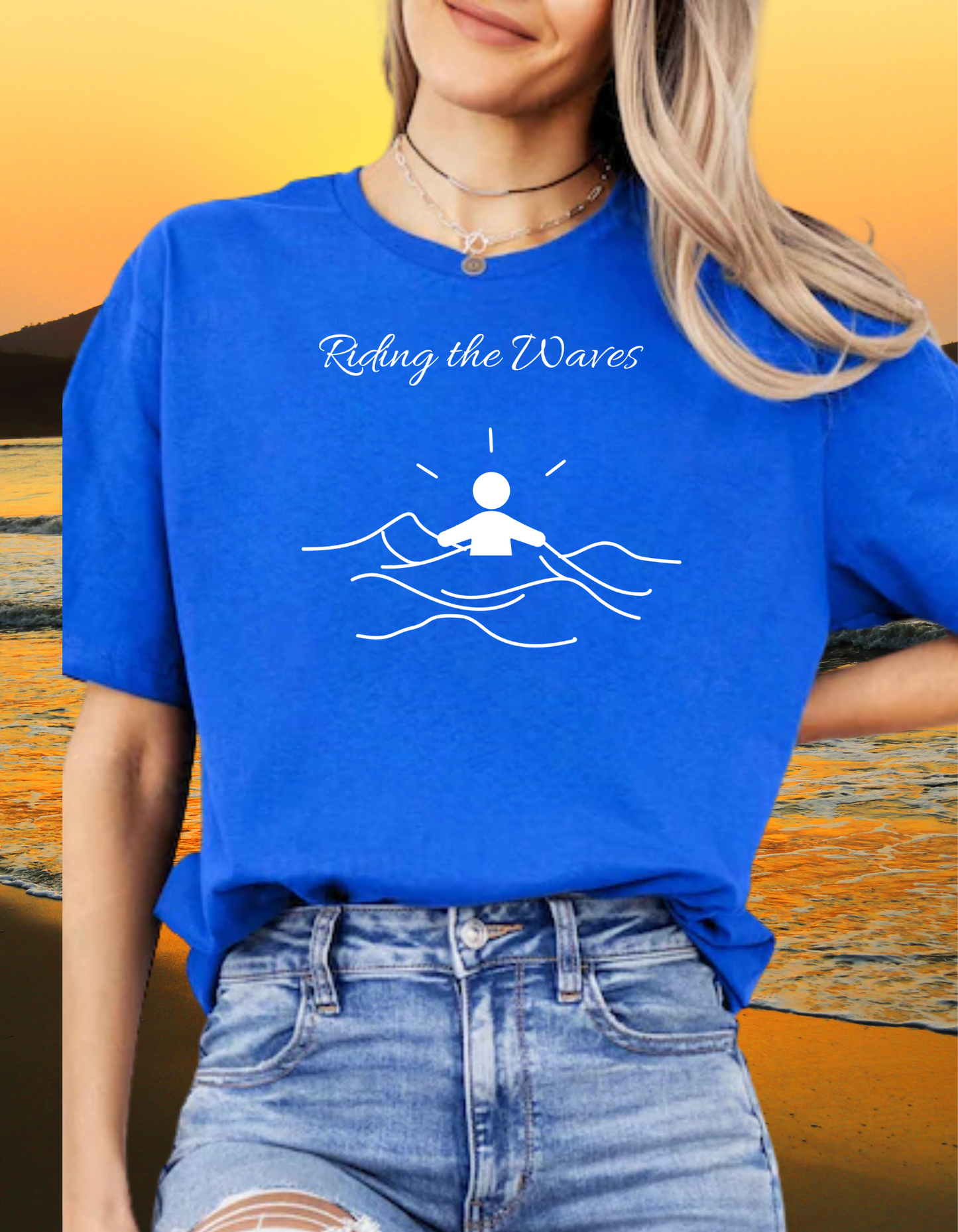 Riding the Waves Sleeve T-Shirt – Inspirational Shirt for Confidence & Resilience