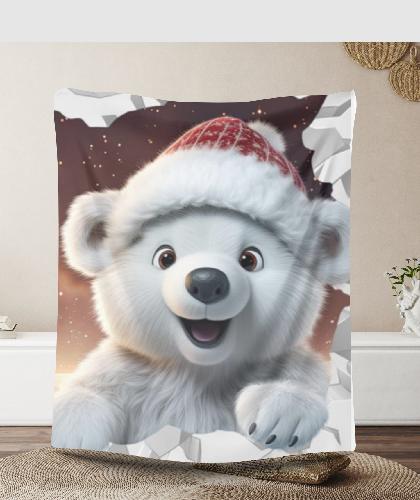 Charming Polar Bear Blanket – Ideal Christmas Gift for the Whole Family