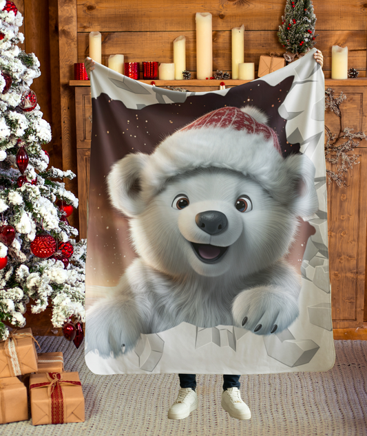 Charming Polar Bear Blanket – Ideal Christmas Gift for the Whole Family