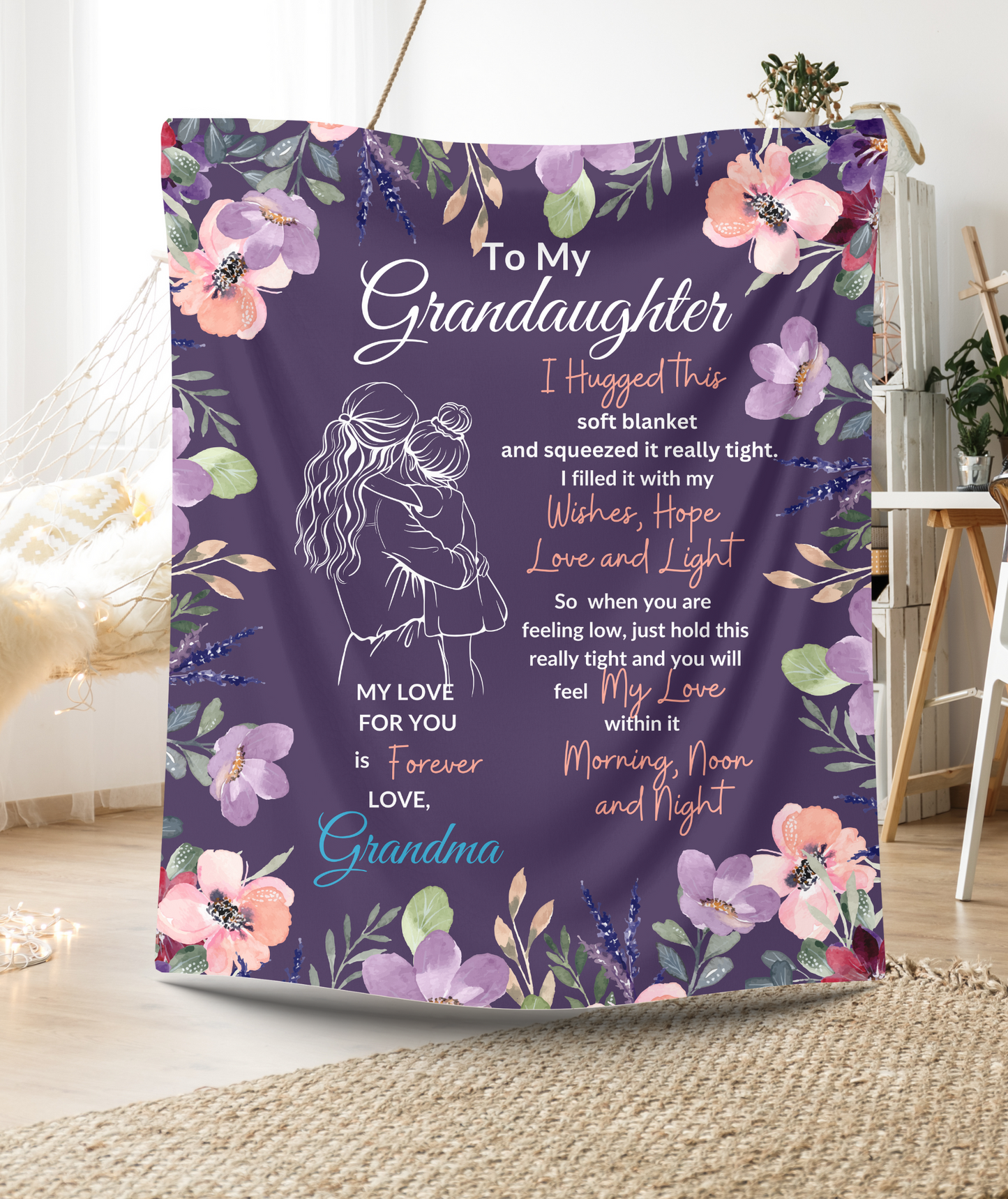 Sweet Granddaughter Blanket |50X60 Fleece/ Sherpa