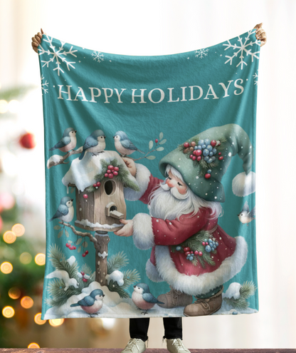 Happy Holidays Gnome Blanket