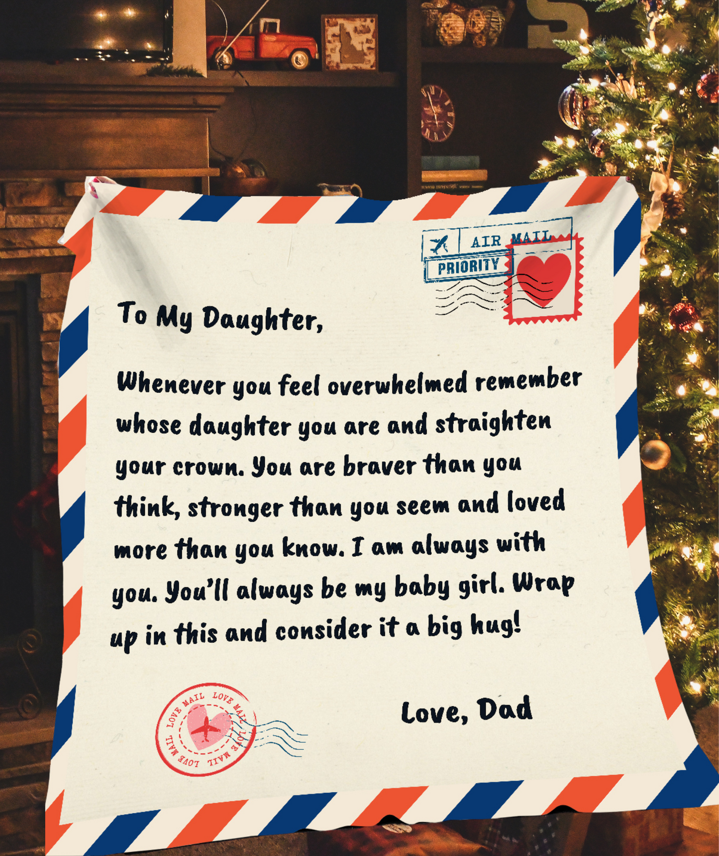 Sentimental Letter Blanket for Daughter from Dad – Thoughtful Gift for Every Celebration