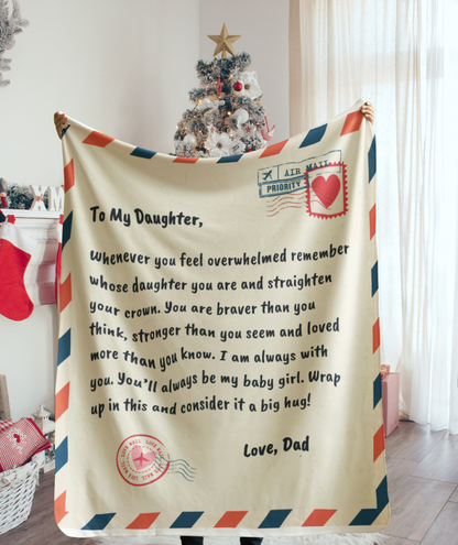 Sentimental Letter Blanket for Daughter from Dad – Thoughtful Gift for Every Celebration