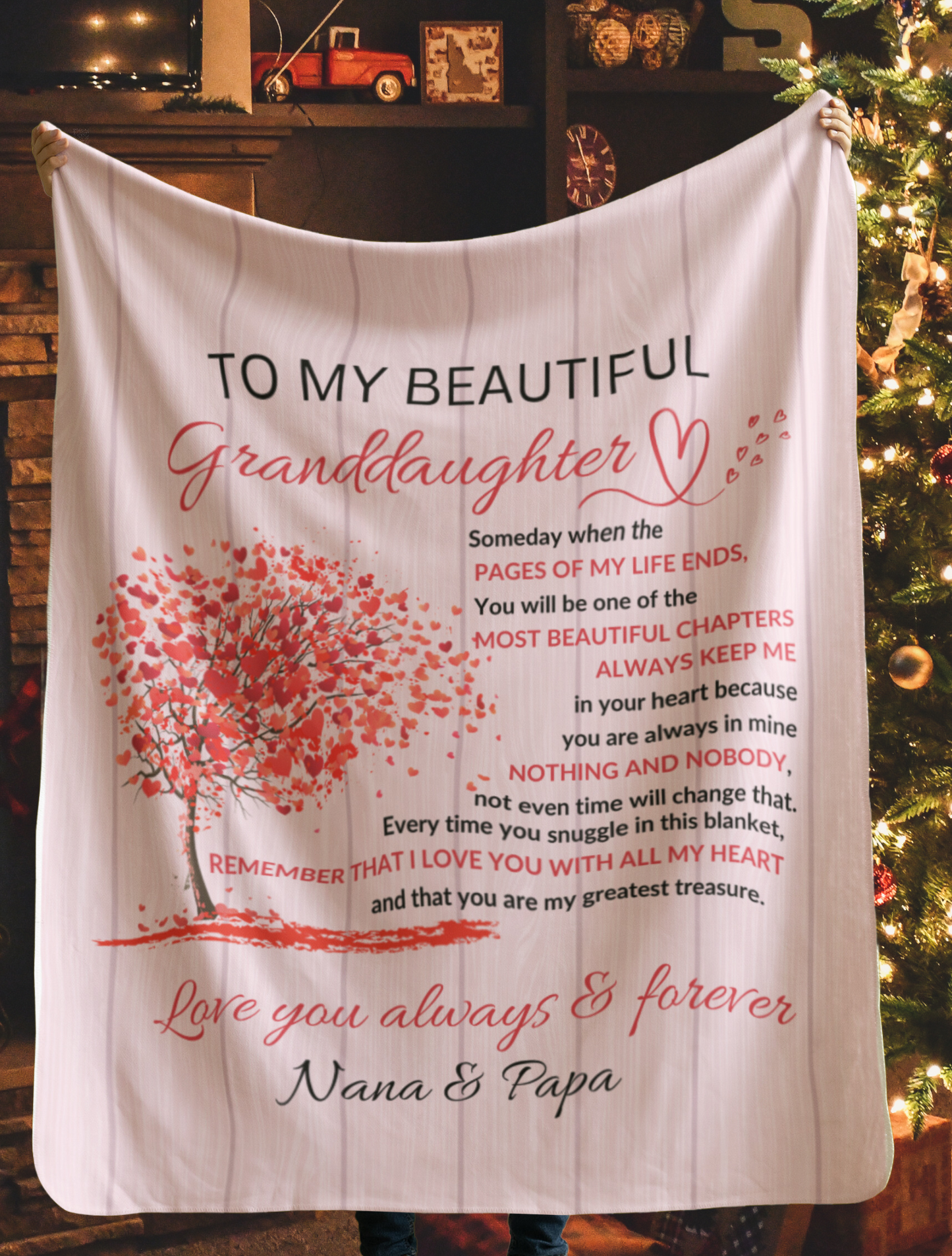 Personalized Granddaughter Piece of My Heart Blanket