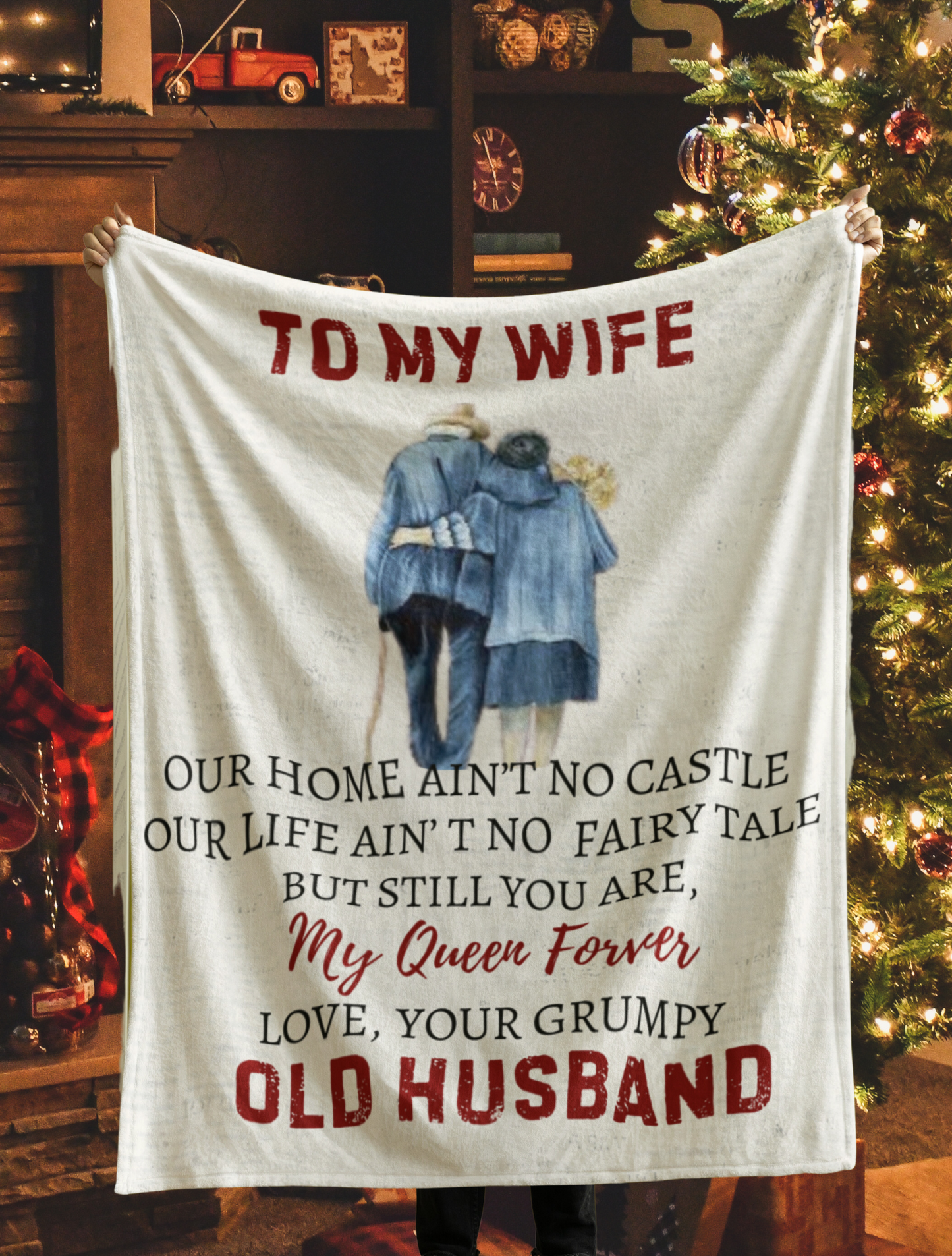 Our Home Ain't No Castle Blanket – Cozy Gift from Grumpy Husband to Wife, Perfect Christmas Surprise