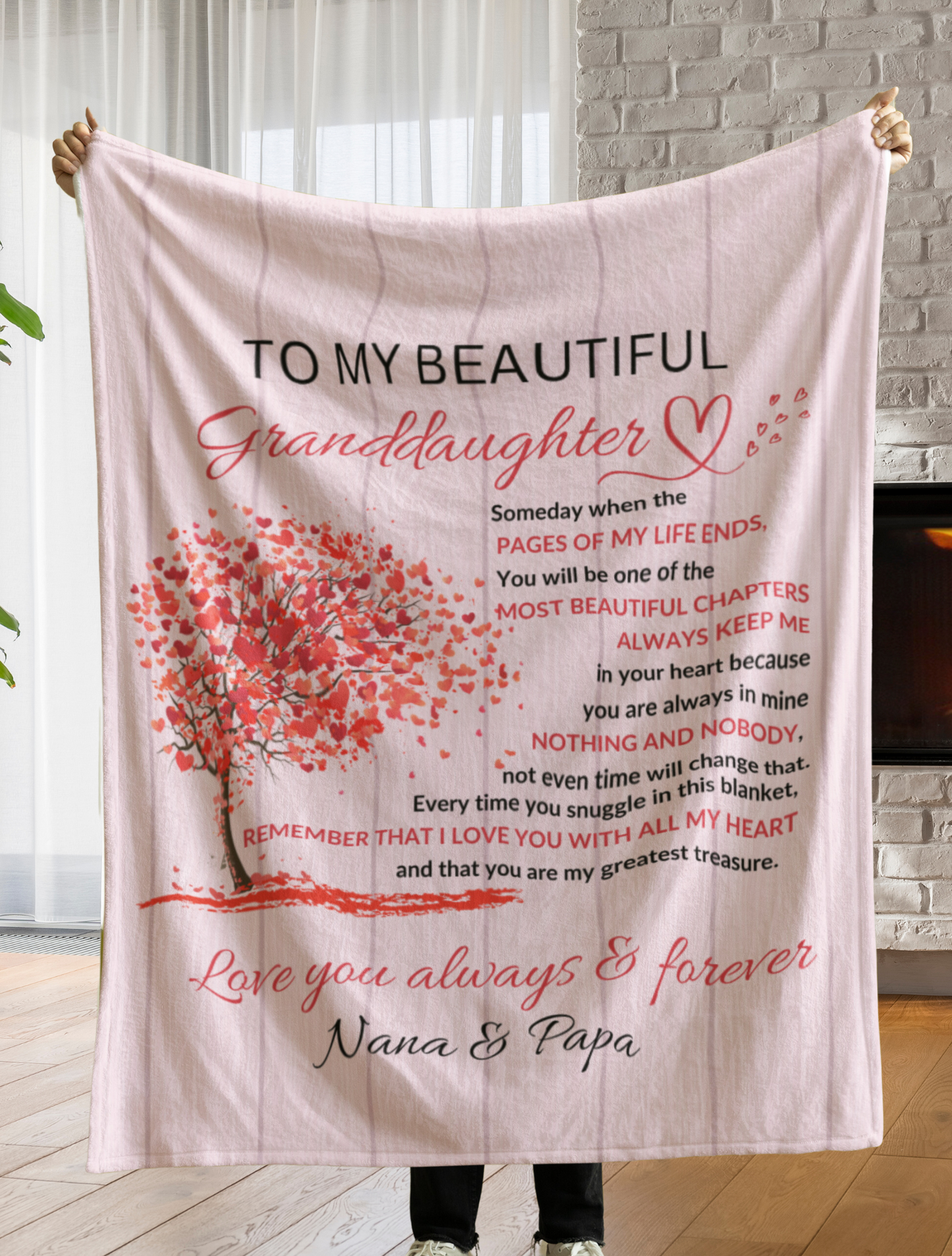 Personalized Granddaughter Piece of My Heart Blanket