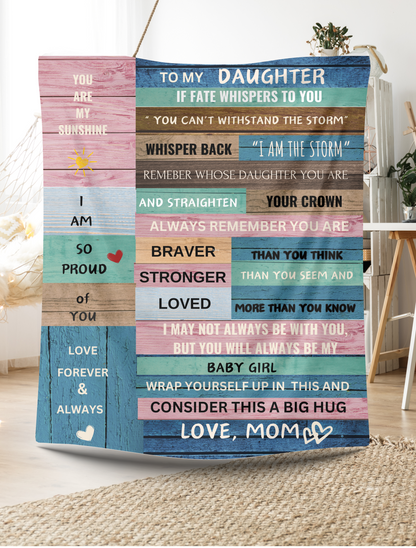 Sentimental  Gift for Daughter -You Are Braver, Stronger, Loved Blanket