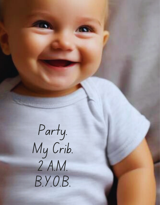 Party at My Crib Onesie - Adorable Gift for Baby Showers and New Arrivals!