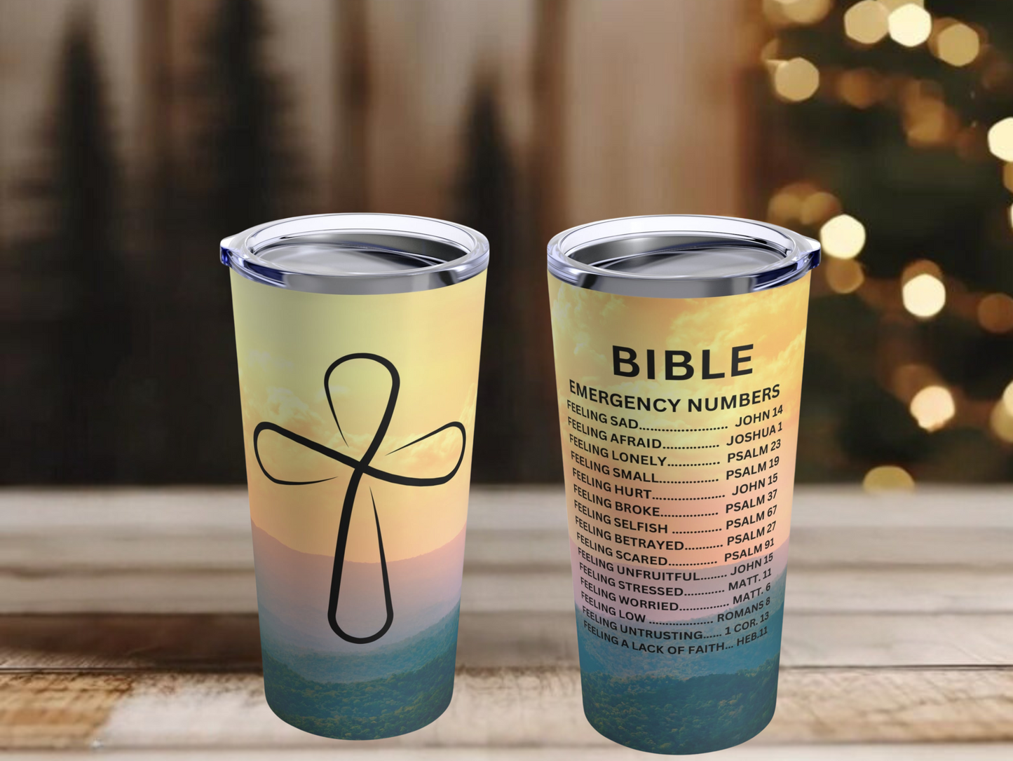 Inspirational Mountain Sunrise Tumbler – Custom Gift for Adventurers and Faithful Souls