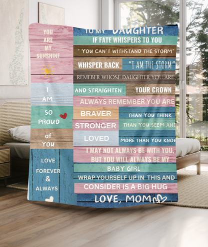 Christmas Gift for Daughter -You Are Braver, Stronger, Loved Blanket