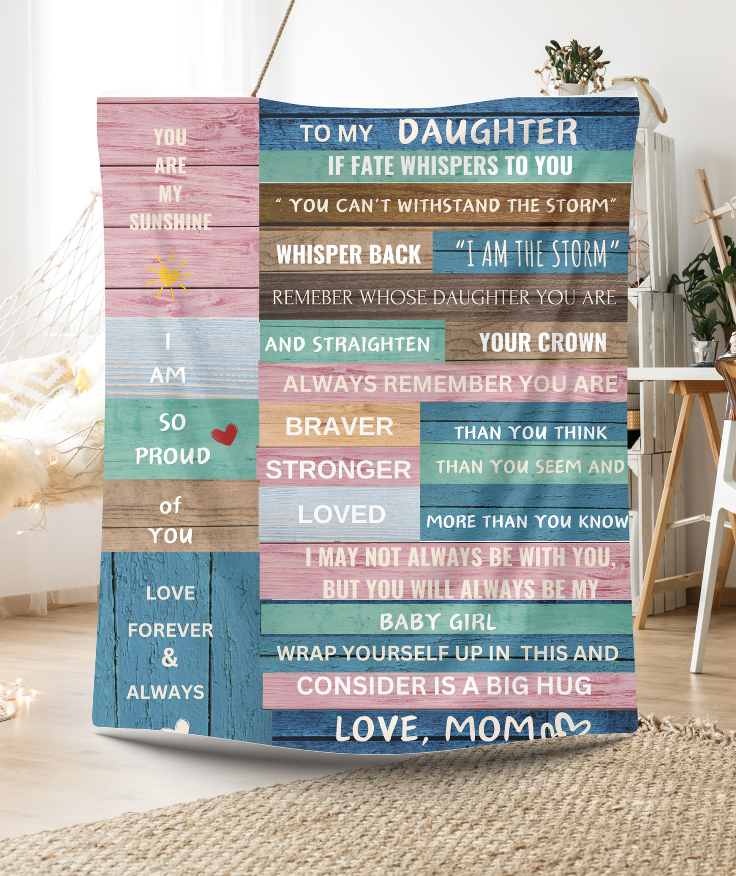 Christmas Gift for Daughter -You Are Braver, Stronger, Loved Blanket