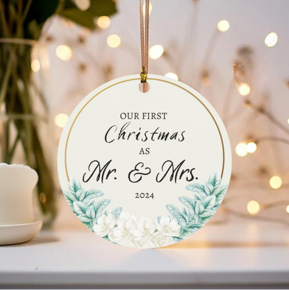 Romantic 1st Christmas Ornament - A Perfect Keepsake for Newlyweds and Holiday Gifting