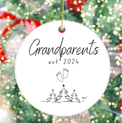 Celebrate New Beginnings with Our ‘Grandparents est. 2024’ Ornament – Ideal for Holiday Gifting