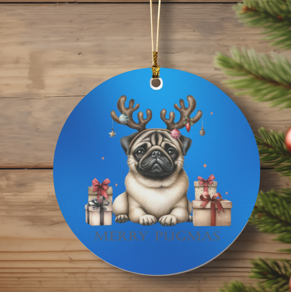 Adorable Merry Pugmas Ornament – Perfect for Pug Lovers This Holiday Season