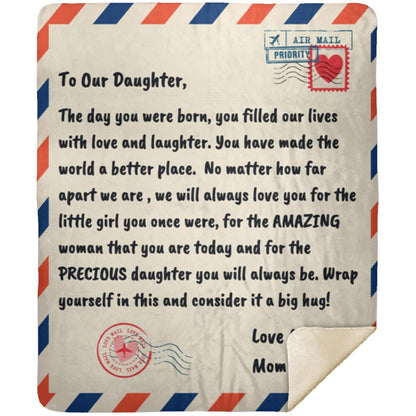 To My Daughter Airmail Letter Blanket – Heartfelt Christmas Gift for Warmth & Comfort