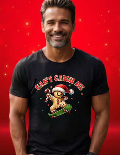 Can't Catch Me Gingerbread Man Tee & Sweatshirt - Cozy, Fun & Festive